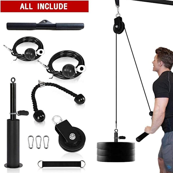 Kraftig Underarms Håndledsrulle Træner med Trissesystem til Lat Pulldowns Biceps Curls Triceps Extensions