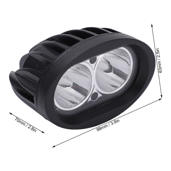20W LED Dobbelt Hoved Kørelys Spotlight til Bil Lastbil ATV Båd Motorcykel Sort
