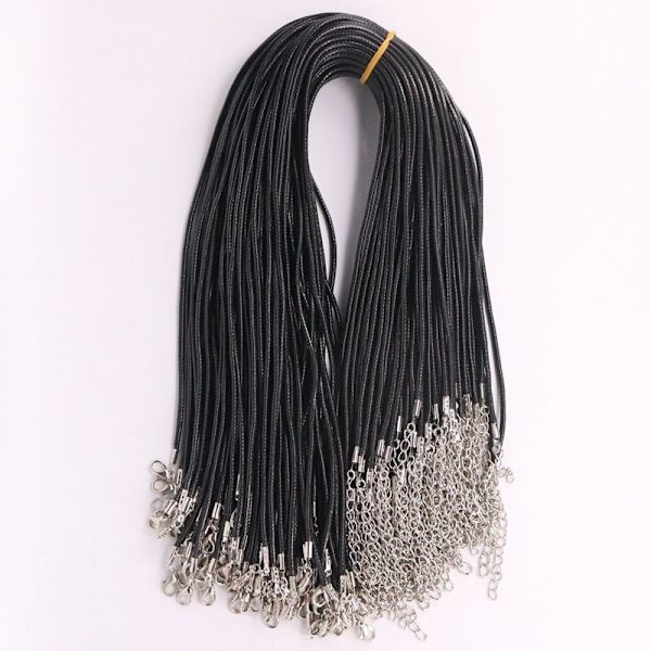 50 gör-det-själv-tillbehör manuellt svart läderrep 1.5MM black 60CM