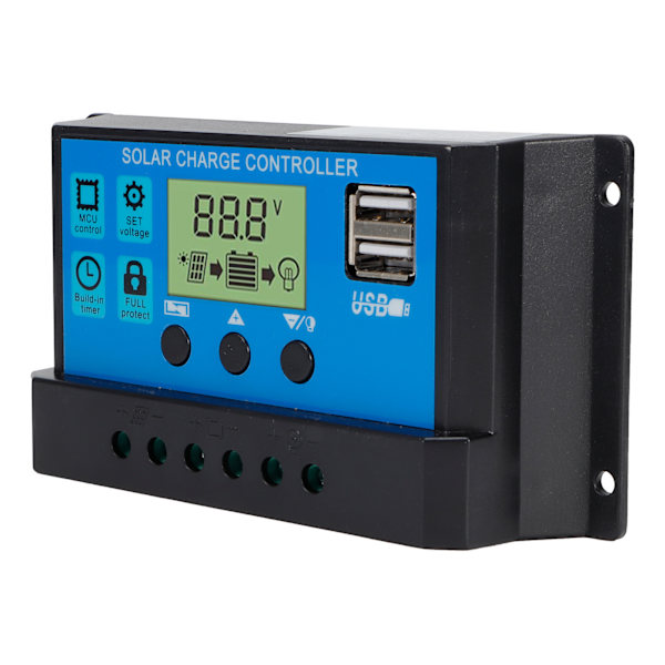 PWM Solar Charge Controller Off Grid 12V 24V 30A Selvadaptiv