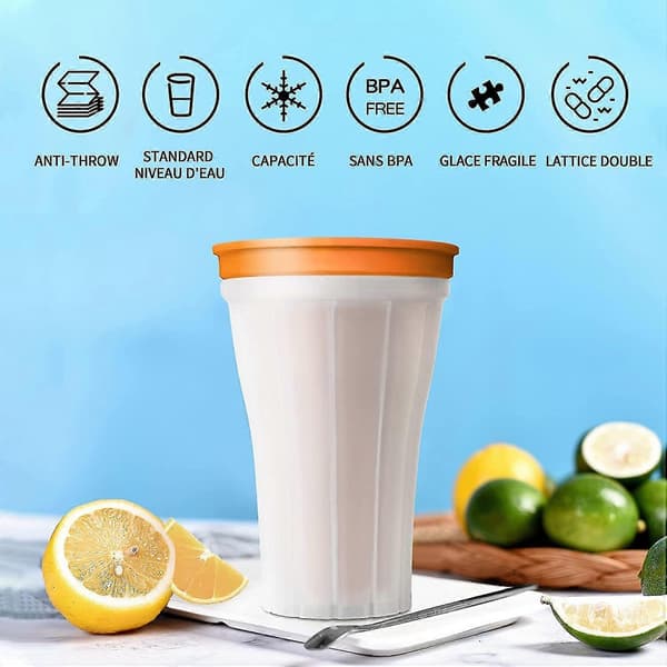 2-pack Smoothie Maker Cup, återanvändbar Smoothie Maker Cup, snabbfryst Smoothie Glass Maker Cup, frysbar bärbar klämkopp