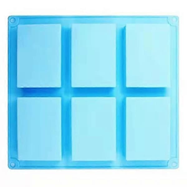 Kakform, rektangulära silikonformar, silikonform för tvål, kaka, muffins, chokladljusstöpning, non-stick isbitsformar Blue
