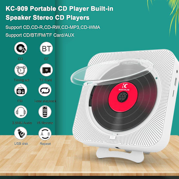 Bärbar Cd-spelare Bluetooth -högtalare Stereo Cd-spelare