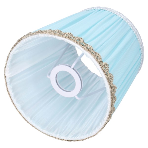Stofskærm til lysekrone til skrivebord, natbord, soveværelse, stue og kontorbelysning Light blue chiffon