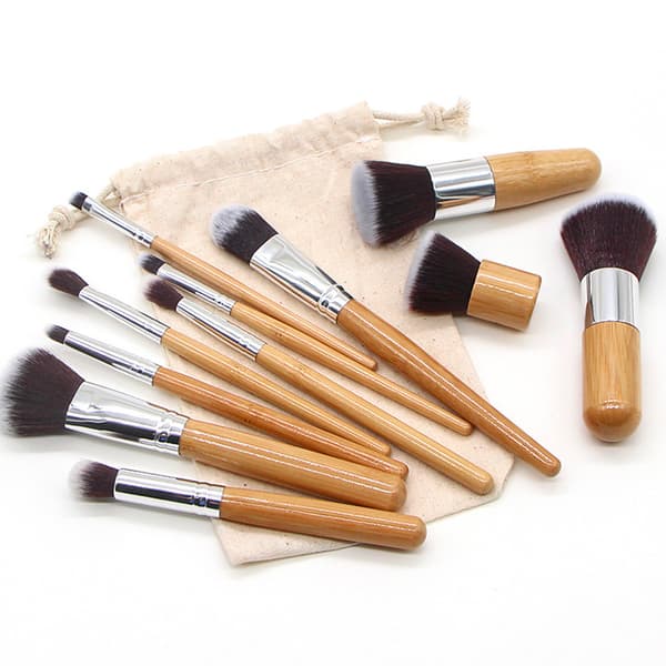【DENGTU】Easy Application Makeup Brushes, Professional Set Including 11 Pcs, Bamboo Handle and Synthetic Fiber, Comfortable Grip, Precise Control, Soft