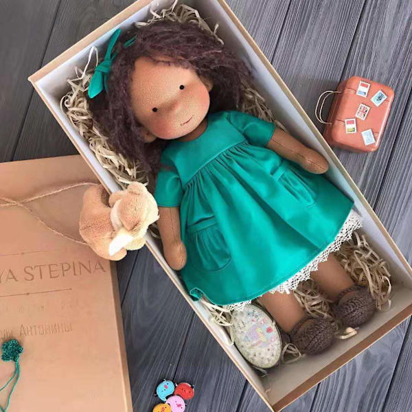Waldorf Doll Plysch Baby Doll Handgjord plyschdocka med kläder style 15