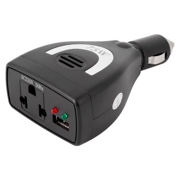 75W DC12V til AC 220V bilstrømomformer omformer USB-laderadapter