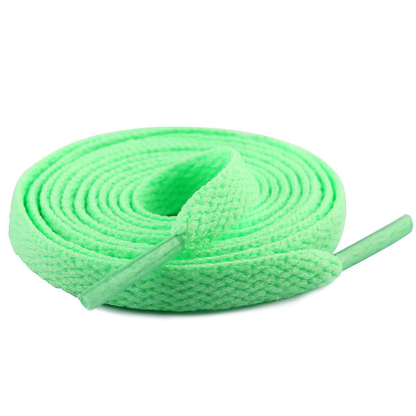 Snørebånd High Bang Polyester Enkeltlags 8 mm Snørebånd Farveægte Flade Snørebånd Æblegrøn Apple Green