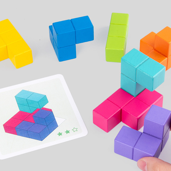 Tetris barns tänkande Rubiks kubbyggstenar