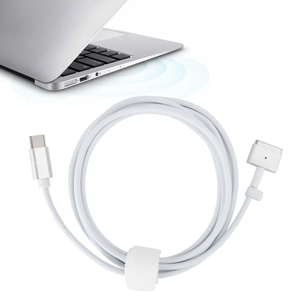 USB C Snabbladdningskabel Typ C till T-formad Adapter för Bärbara Datorer Vit