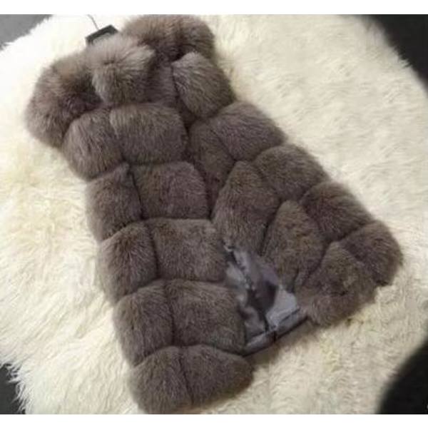 LadieWinteVesFuJackeFauFuJackeAutumBlazer Coffee XL