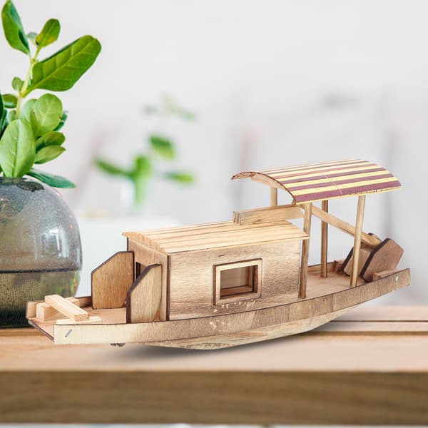 Træskibsmodel DIY Kit Sejlbådsdekoration Legetøjsgave