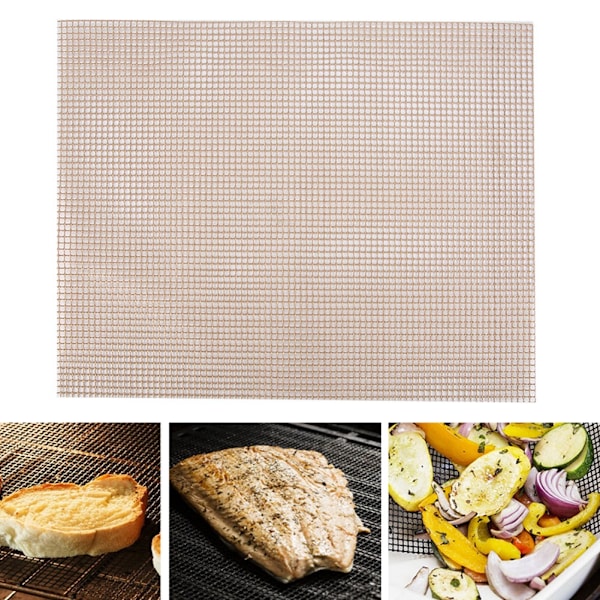 Uudelleenkäytettävä tarttumaton grillimatto ulkogrillaukseen ja leivontaan (ruskea)