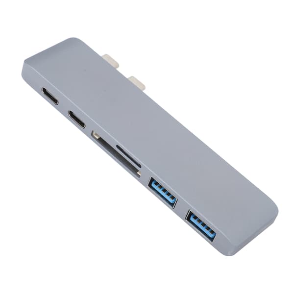 10 Gbps 5 Gbps USB 3.0 Type C Hub med kortlæser, let og bærbar til MacBook, grå