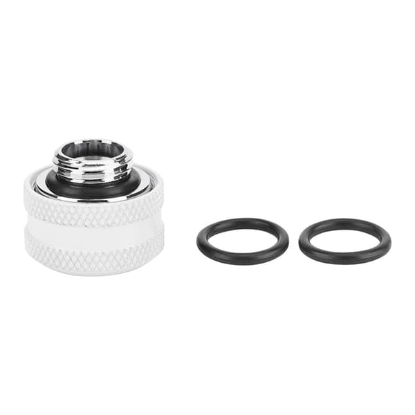 Vit 16mm Rigid Akryl Rör Vattenkylning Kompressionskopplingar 4-pack