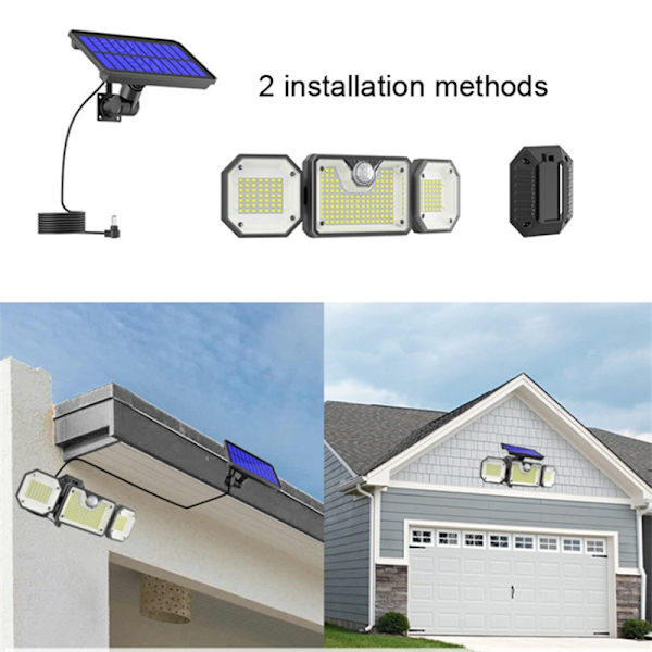 3 Heads solar ljus utomhus 226 LED