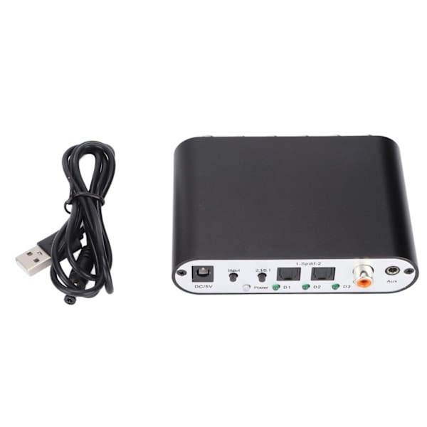 5.1 Digital Sound Decoder Converter Stereo SPDIF Coaxial AUX til 6 RCA Audio Decoder til TV Hjemmebiograf