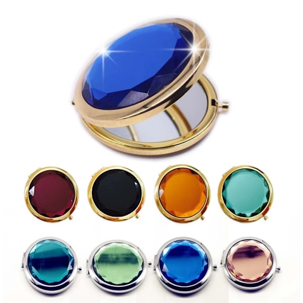 Crystal Makeup Mirror Guld Silver Mirror Guld mörkblå Gold dark Blue