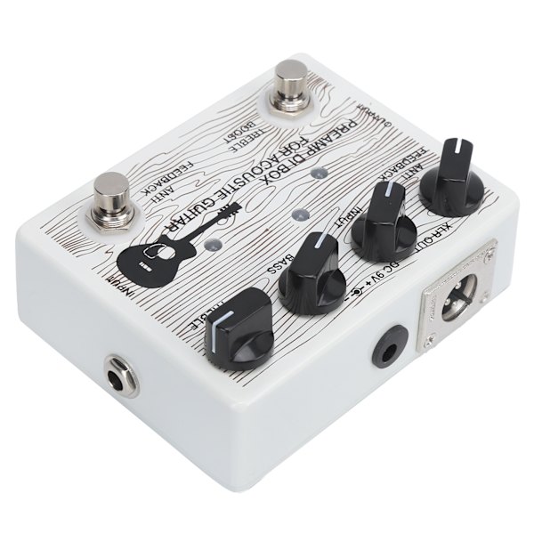 Gitarpedal Elektrisk Preamp Bærbar LED-indikator Aluminiumlegering DC9V
