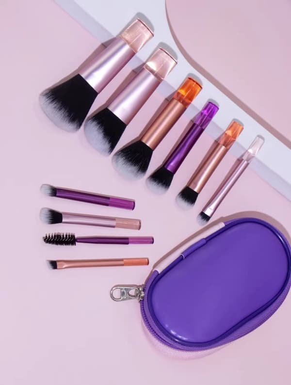 【DENGTU】New Beginner Set with 10 Mini Makeup Brushes Makeup Foundation Brush Cartridge Storage Cleaning