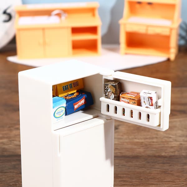 16 st/set 1:12 Dockskåp Frys Modell Vit Kylskåp Kök One Size