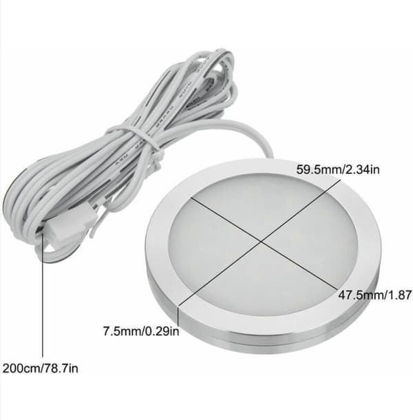 [DT]Sæt med 8 indbyggede LED-spots 12V Diameter 59,5 mm