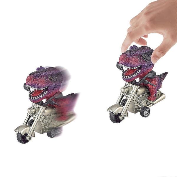 Dinosaurlegetøj Dinosaur Pull Back Bil Legetøj Motorcykel Legetøj Rød[dt]