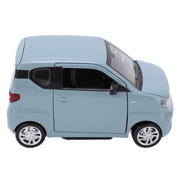 Blå 1/24 Skala Legering Die Cast Mini EV Modellbil med Infällbart Tak Resväska Leksak för Barn Över 3 År