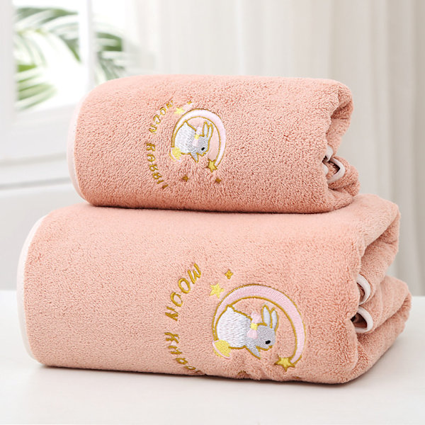 Mjuk Badhandduk i Korallfleece - Tjock, Absorberande Duschhandduk för Hem och Strand i Rosa