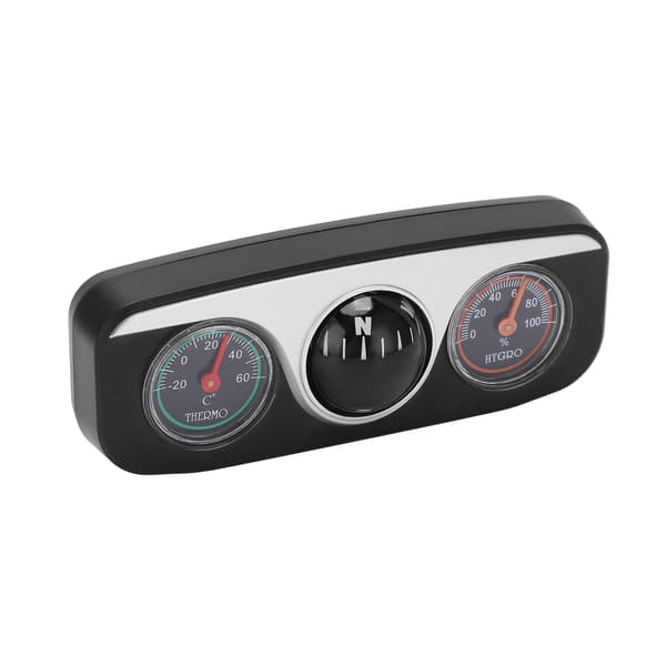 Bilkompass 3 i 1 Navigation Termometer Hygrometer Multifunktionell Utomhus Camping Reseverktyg