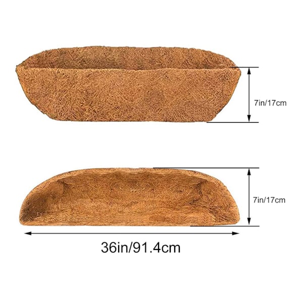 Veggopphengt kokosmatte-sett (91 cm: inkluderer 1 matte og 1 fiberduk)