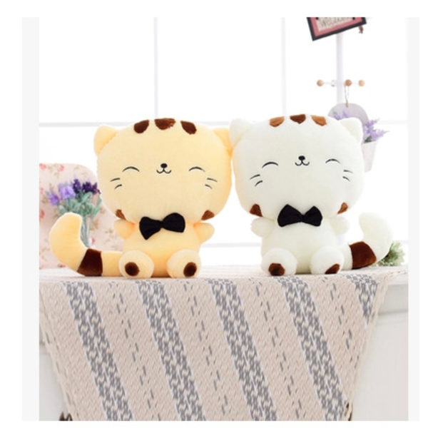 Big Face Cat Plyschleksaksdocka White 65cm