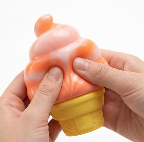 Is-creme Squeeze Squishy, Is-creme Cookie Squishy, Langsomt Stigende Sensorisk Fidget Legetøj til Festgaver orange