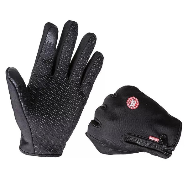Sport plus sammetsskärm varm skidcykelåkning varm handske XL Black