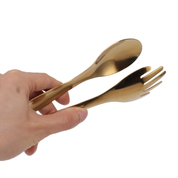 Sett med 2 serveringstenger i rustfritt stål - Liten gaffel og skje for kaker, salat og buffetbruk
