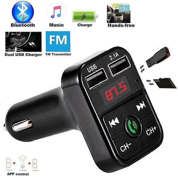 BIL BLUETOOTH FM-SENDER RADIO MP3 TRÅDLØS ADAPTERSÆT DOBBELT USB-OPLADER