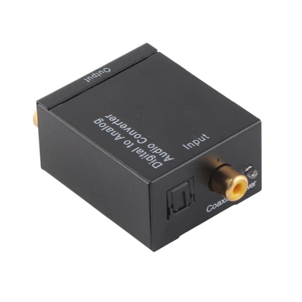 Digital til Analog Konverter DAC Decoder Toslink Koaksial Indgang Analog 2RCA Udgang Sort USB Kabel Fiber Optisk Kabel