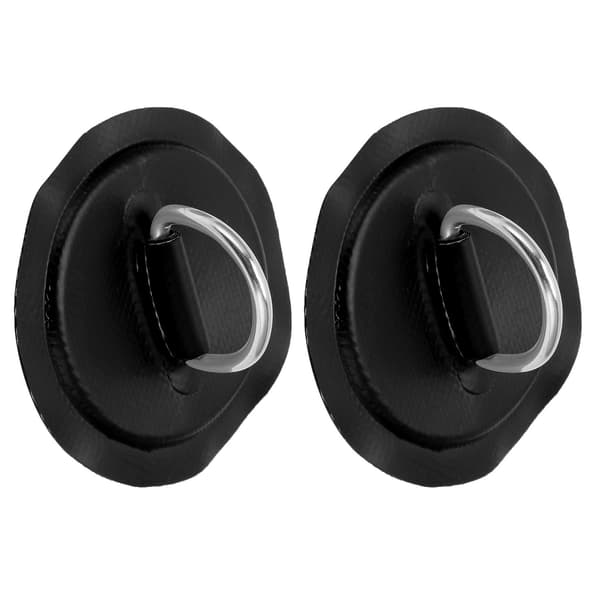 D Ring Pad Patch PVC Oppustelig Båd Flåde Jolle Kano Surfbræt Kajak Fastgørelsesbeslag Sort