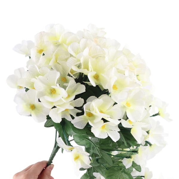 Hvid 4-bladet Wisteria Hængekurv - Kunstig Blomsterranke til Boligindretning