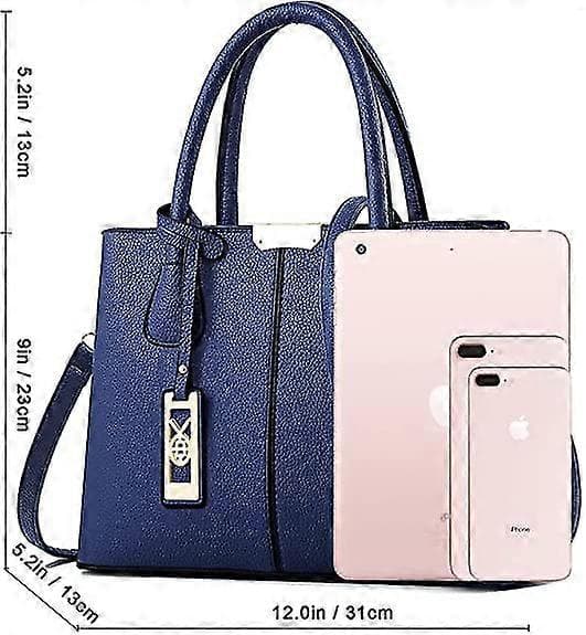Damväska handväska Läder Crossbody Väskor och Handväskor för Kvinnor Blue