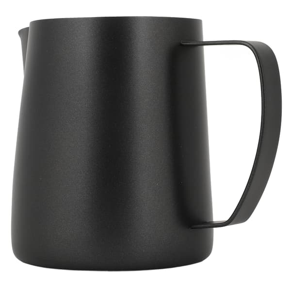 Rustfrit stål 700 ml kaffe mælkeskummer kande sort latte art dampende kop