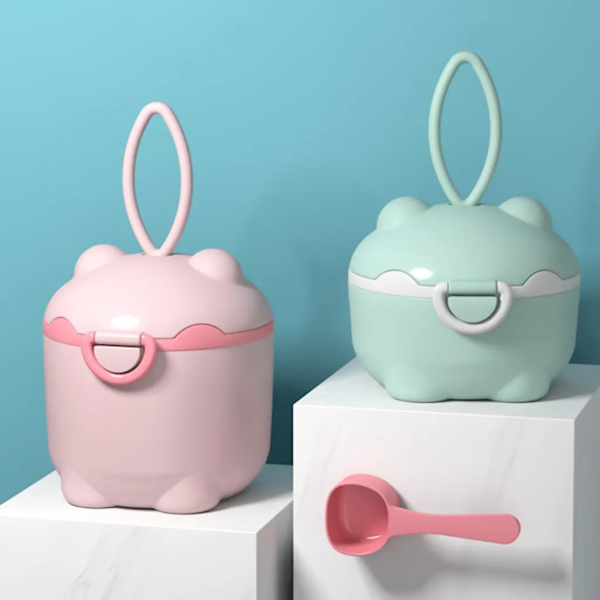 Mjölkpulverlåda bärbar förvaringslåda för baby Liten grön