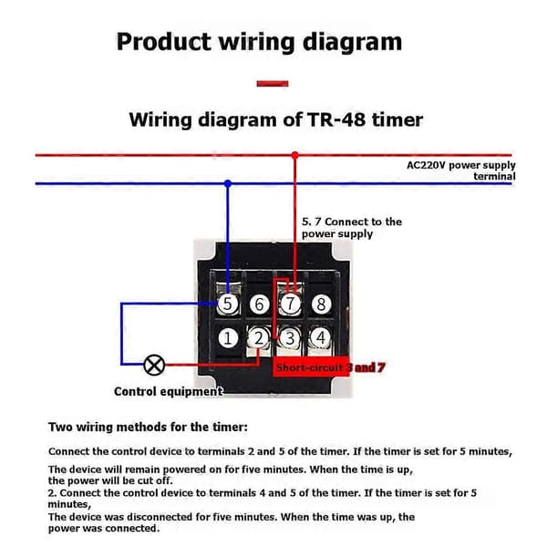 Elektrisk ugnstidsrelä TR-48 Ugnstimerrelä Intelligent digital timer (99-minuterstimer) White