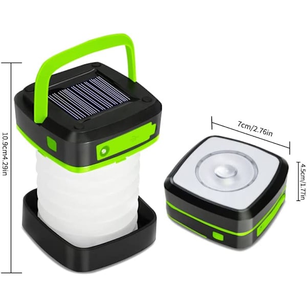 Aluvee Solar Lantern, hopfällbar LED Camping Lantern Green