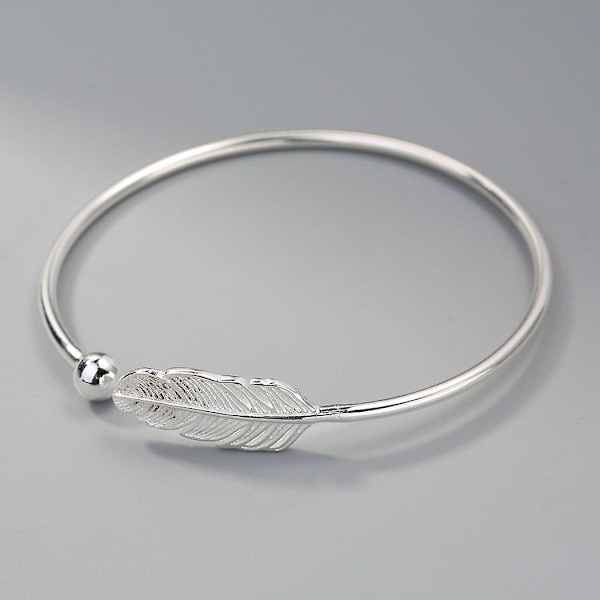 Vit fjäder Dammanschett öppen justerbart armband