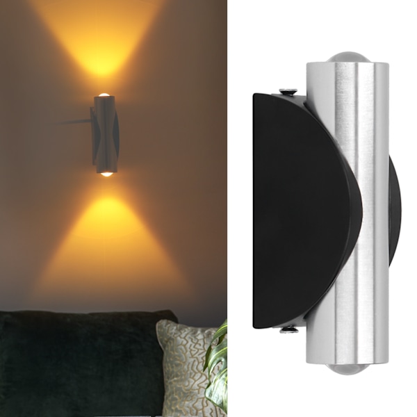 2W Kaksipäinen LED-seinävalaisin kotibaariin ja kuistin sisustukseen (AC85265V, keltainen valo)