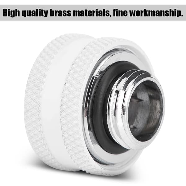 Vit 16mm Rigid Akryl Rör Vattenkylning Kompressionskopplingar 4-pack