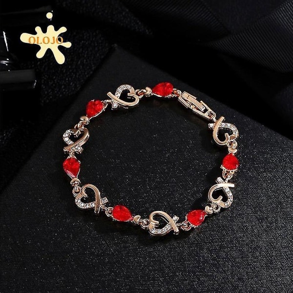 Fashionabla Metal Love Heart Hollow Inlagt hjärta armband C