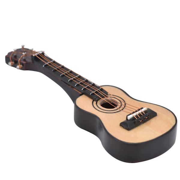 Dockhus Miniatyr Trägitarr i Skala 1:12, Mini Gitarr Display Modell Klassisk Gitarr
