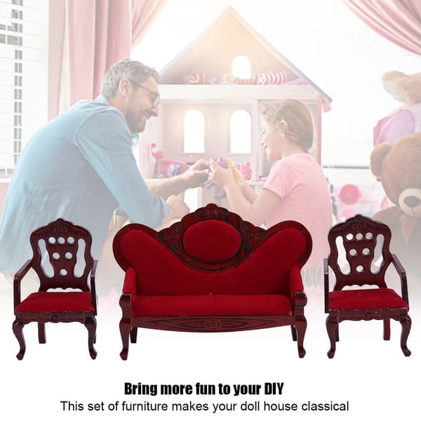 1:12 Dockhus Miniatyr Vardagsrum Soffa Möbler Tillbehör